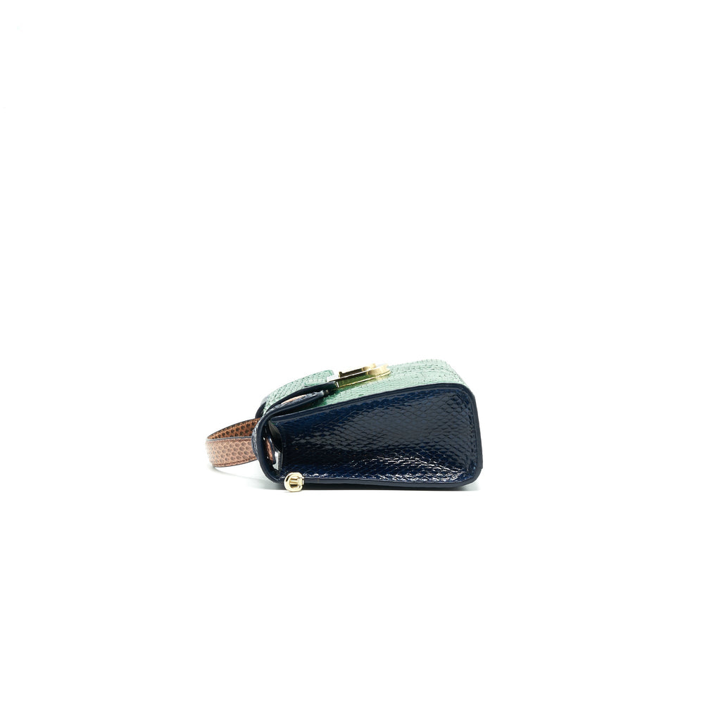 Christian Dior Python Clutch/ Crossbody Bag Multi Colour