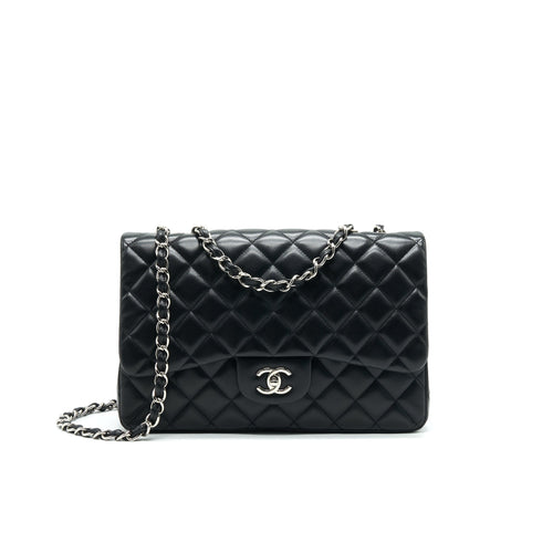 Chanel Single Flap jumbo Bag Lambskin Black SHW