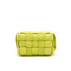 BOTTEGA VENETA CASSETTE PADDED SUEDE MESSAGER BAG GREEN