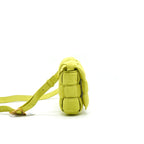 BOTTEGA VENETA CASSETTE PADDED SUEDE MESSAGER BAG GREEN