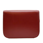 CELINE Classic Box Medium Leather Flap Shoulder Bag Red