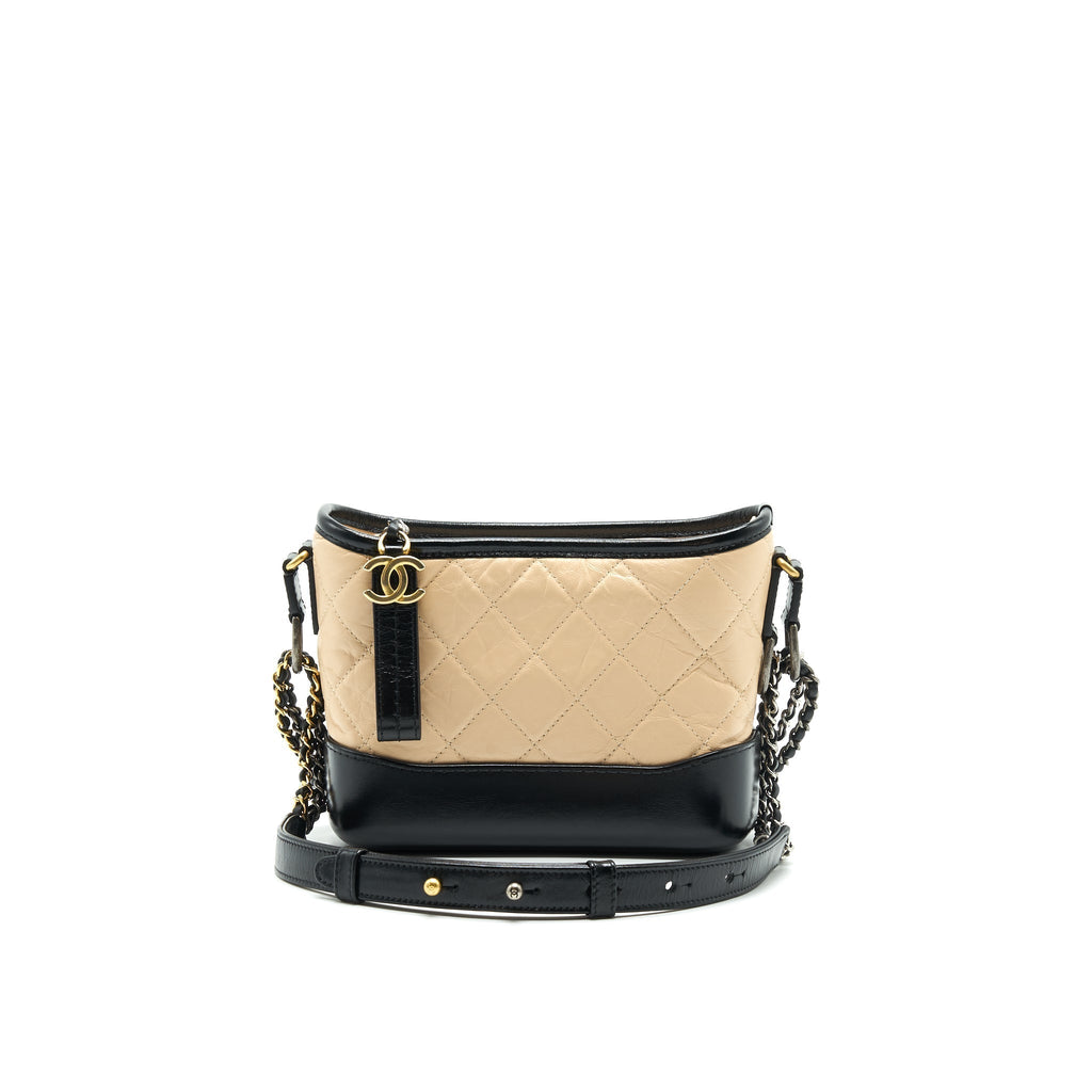 CHANEL SMALL GABRIELLE HOBO BAG BEIGE/BLACK