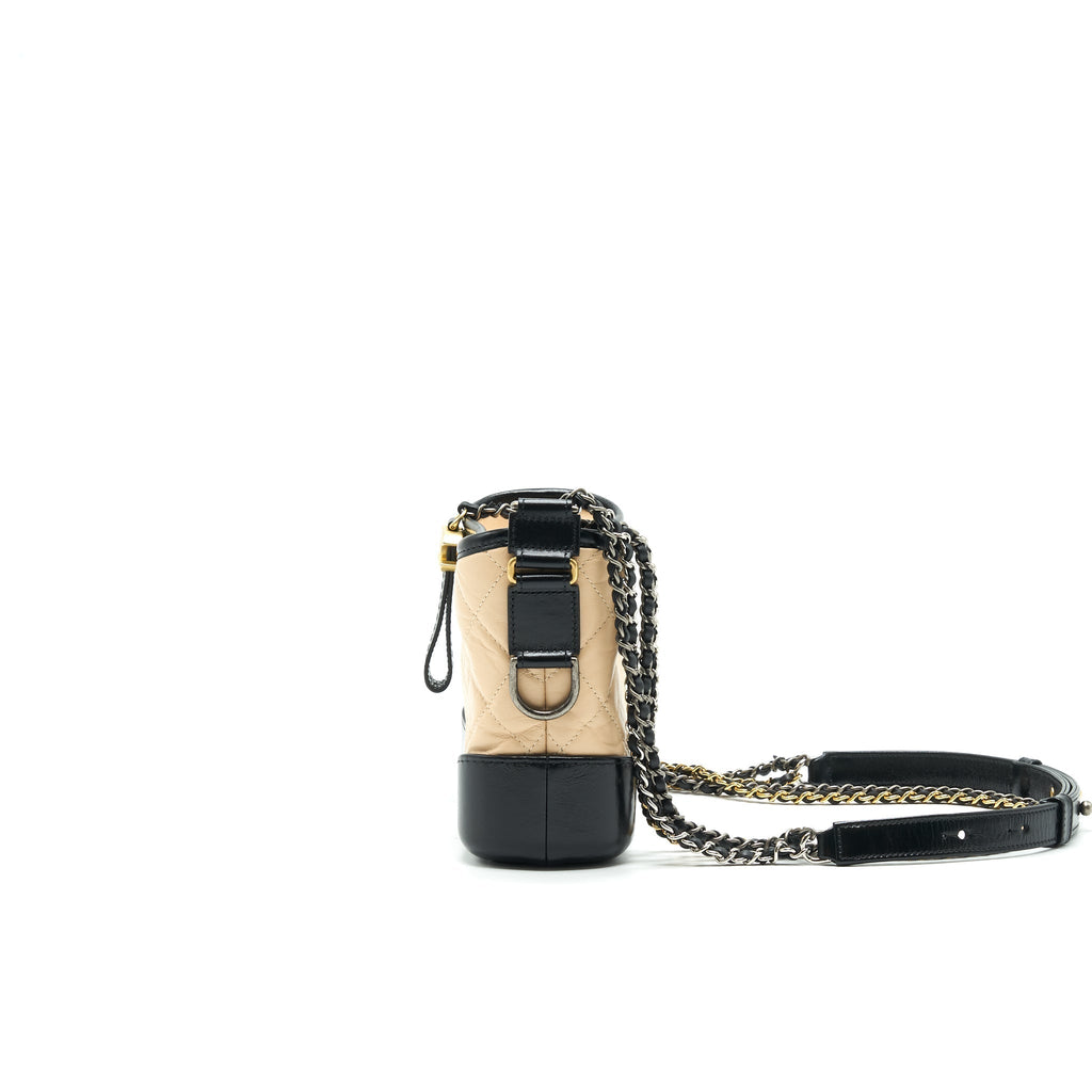 CHANEL SMALL GABRIELLE HOBO BAG BEIGE/BLACK