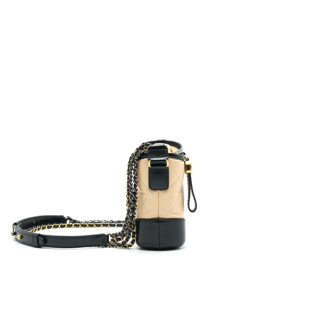 CHANEL SMALL GABRIELLE HOBO BAG BEIGE/BLACK