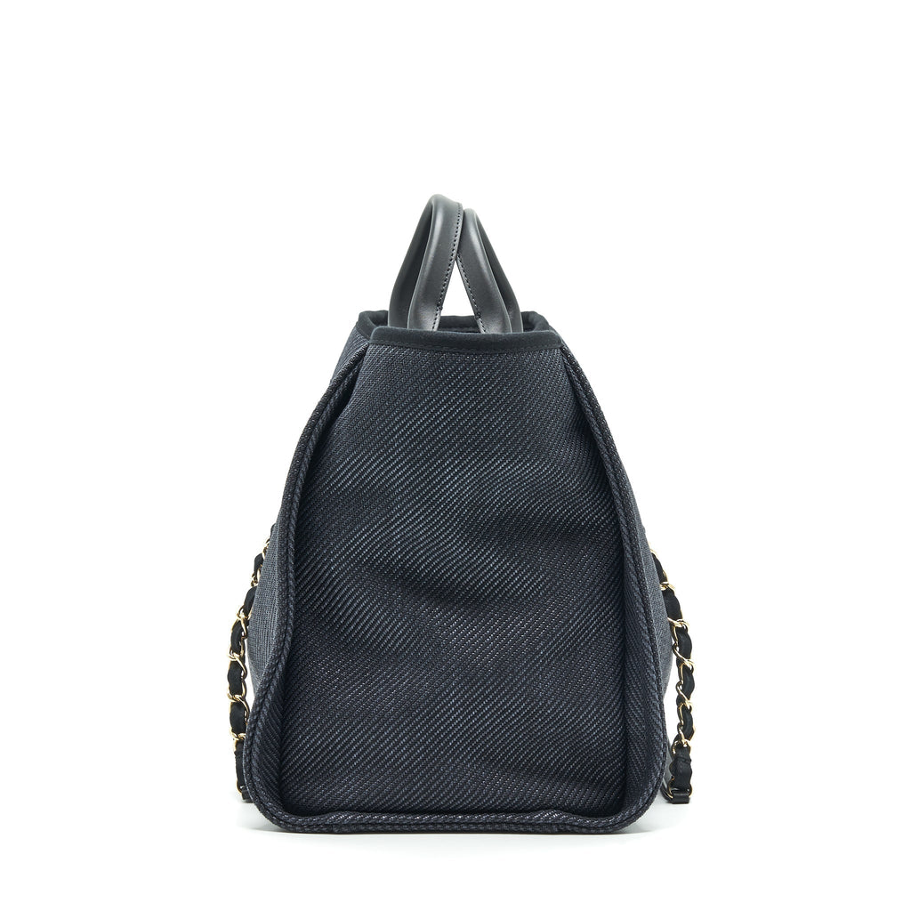 CHANEL MEDIUM DEAUVILLE TOTE IN BLACK GHW