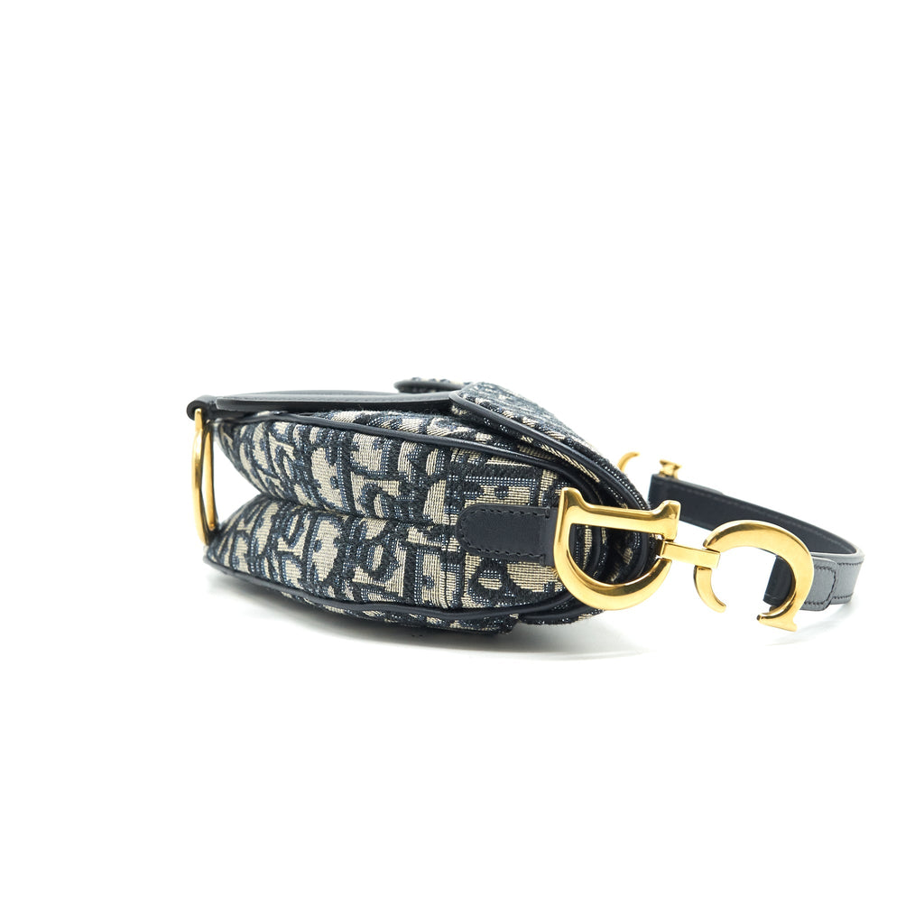 Dior Mini Saddle Bag Blue Oblique Jacquard
