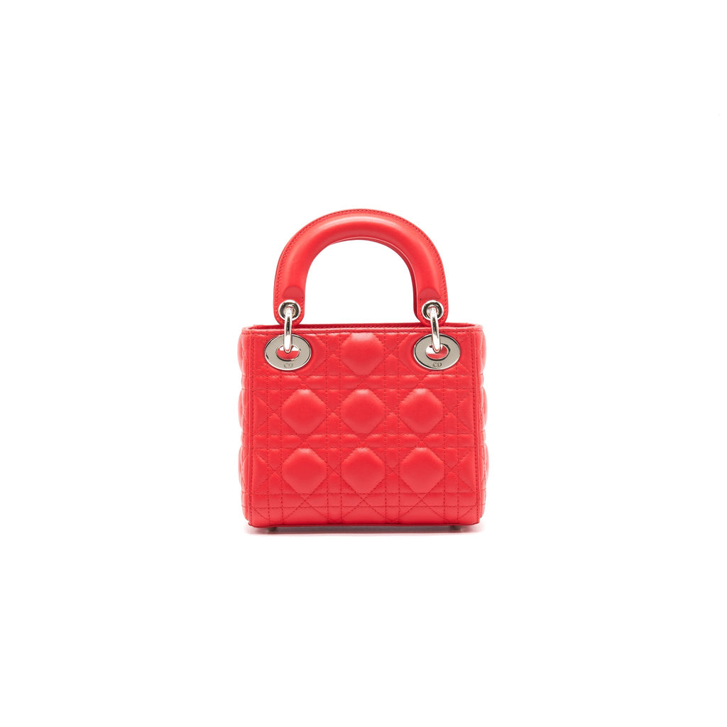 Dior Lady Dior Mini Tomato Red SHW With Small Scarf