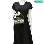 CELINE Classic Triomphe Tambour Canvas Shoulder Bag Black