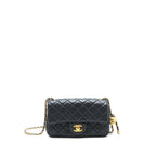 Chanel pearl crush mini rectangular flap bag lambskin black GHW