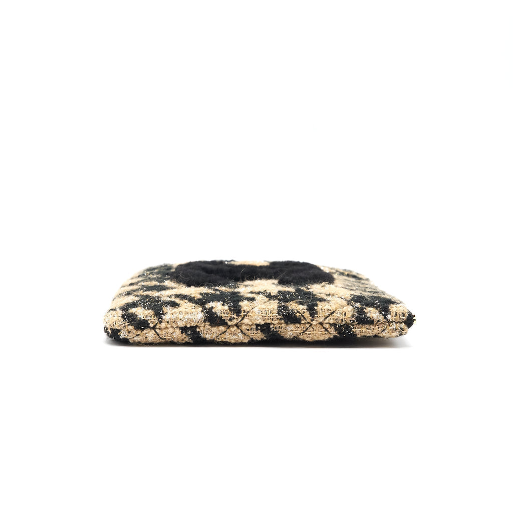 Chanel Tweed CC Logo Pouch Beige/Black