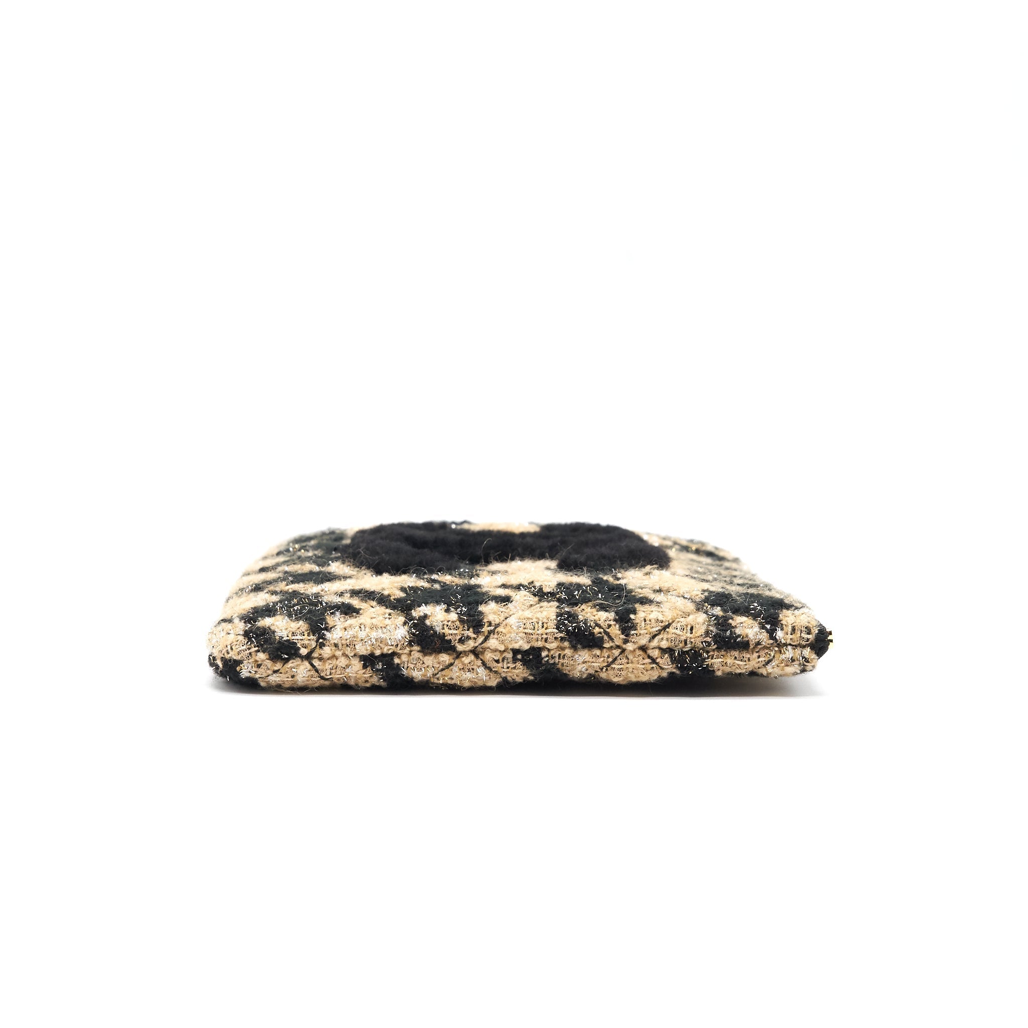 Chanel Tweed CC Logo Pouch Beige/Black