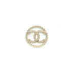 Chanel Round with CC logo light gold tone Brooch