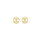 Chanel Round CC Gold tone earrings