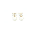 Chanel 22C CC Logo and Heart Drop earring