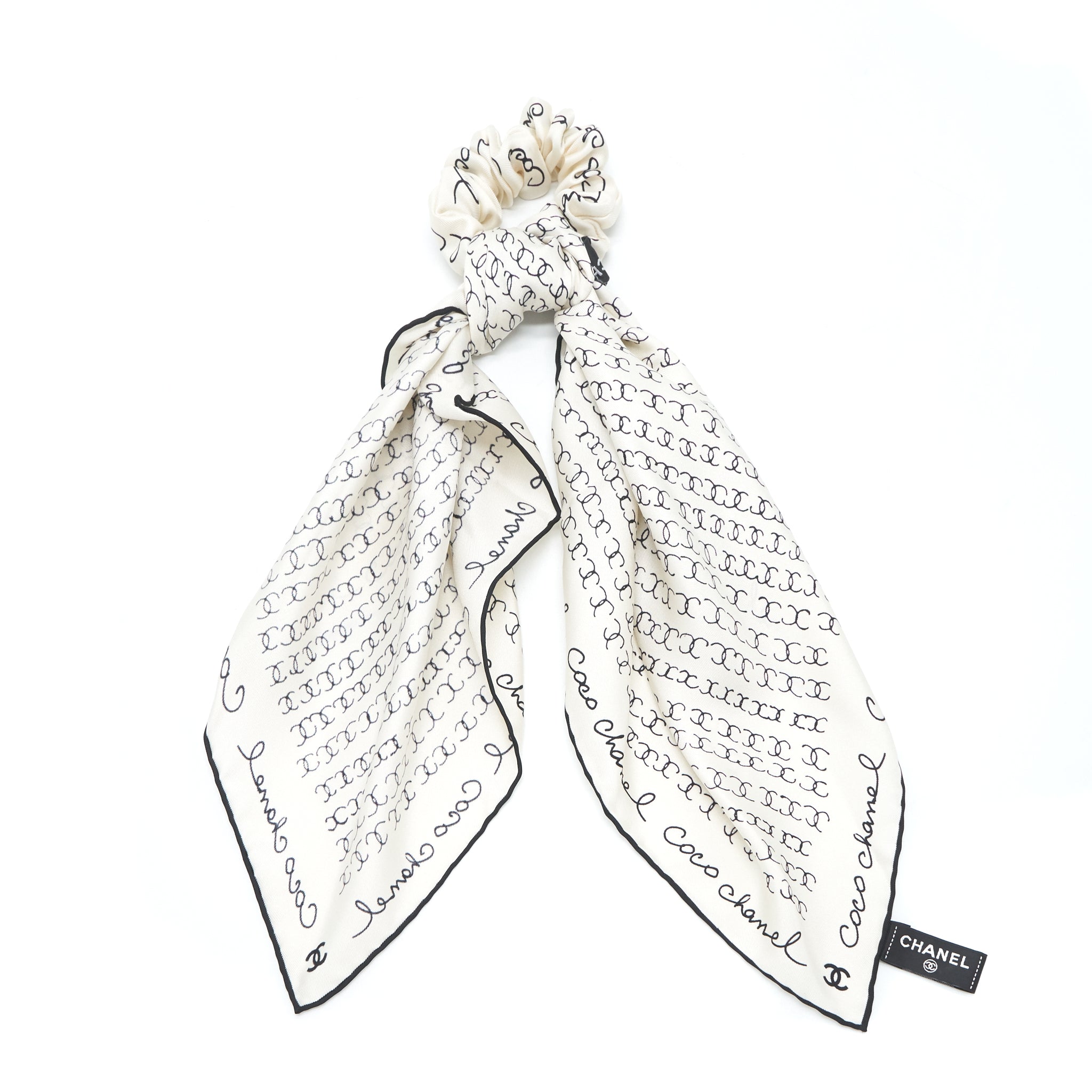 Chanel Silk Twill Hair accessory white and black