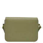 CELINE Teen Triomphe Leather Shoulder Bag Almond Green