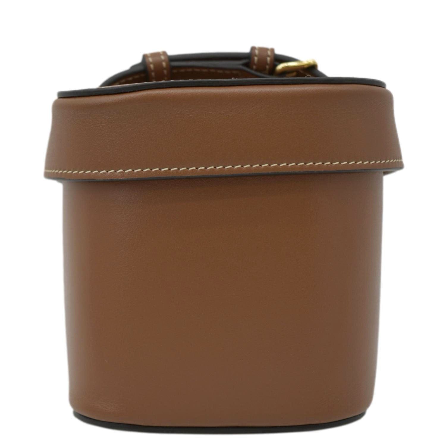 CELINE Small Box Cuir Triomphe Leather Crossbody Bag Tan