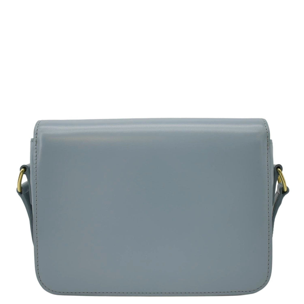 CELINE Teen Triomphe Leather Shoulder Bag Soft Pale Blue