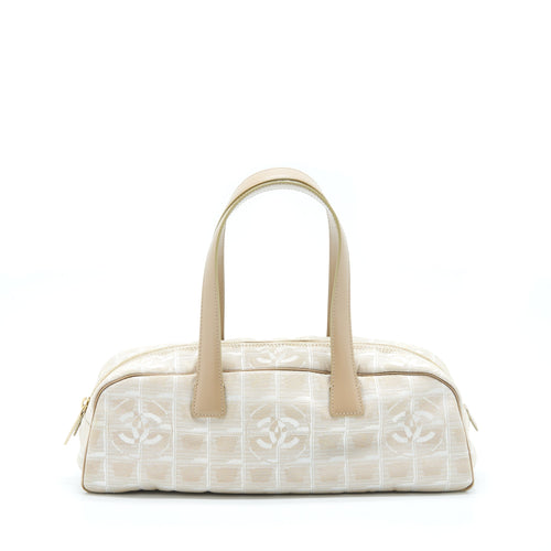 Chanel Vintage Travel Line Bowler Bag Canvas And Leather LGHW