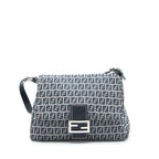 Fendi Vintage Baguette Should Bag Fabric Black/Grey SHW