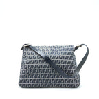 Fendi Vintage Baguette Should Bag Fabric Black/Grey SHW