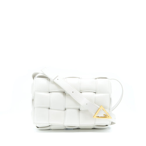 Bottega Veneta Padded Cassette Bag Lambskin Chalk GHW