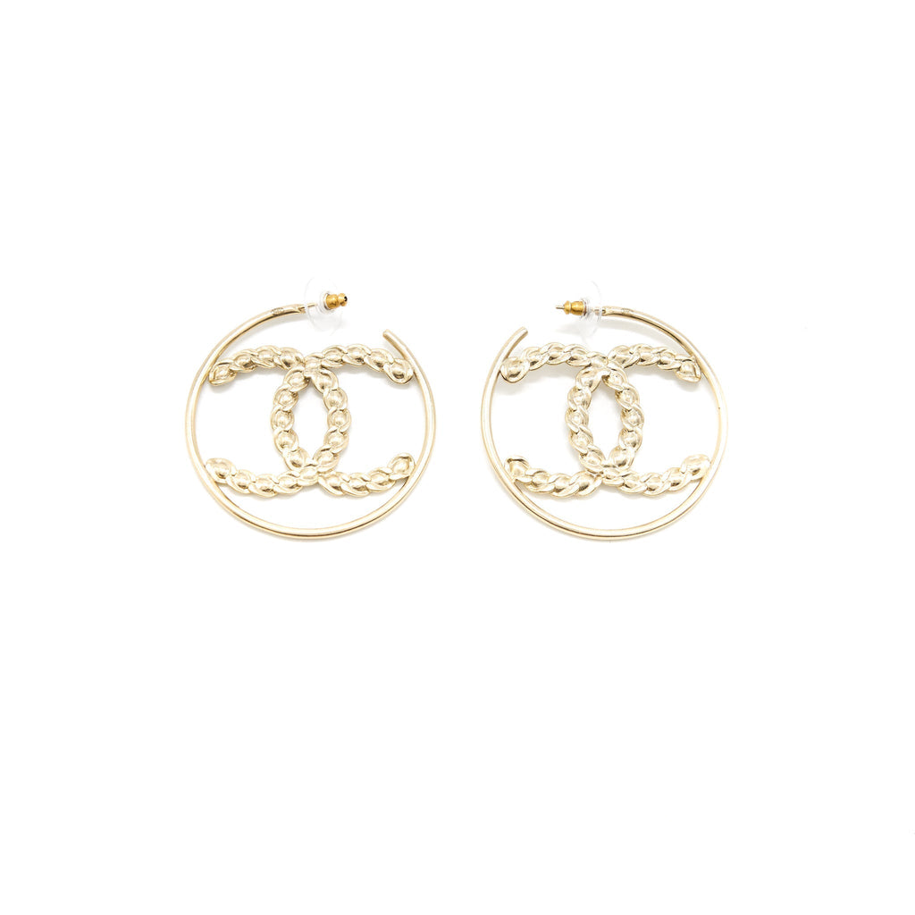 Chanel CC Hoop Earrings