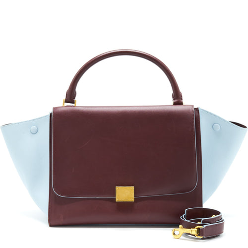 Celine Trapeze Bag Burgundy / Light Blue