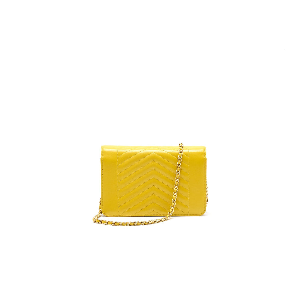 Chanel Seasonal Wallet On Chain Yellow