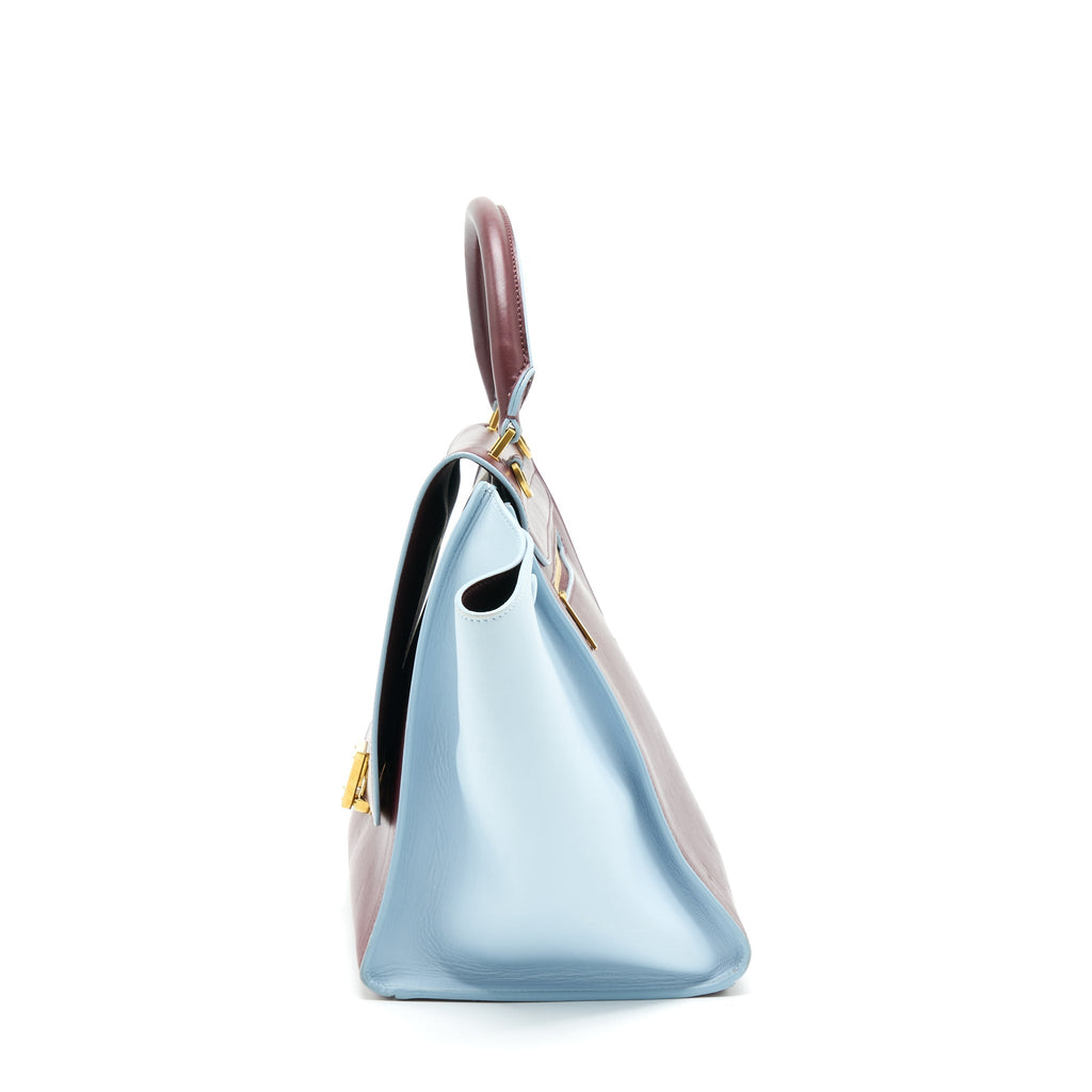 Celine Trapeze Bag Burgundy / Light Blue