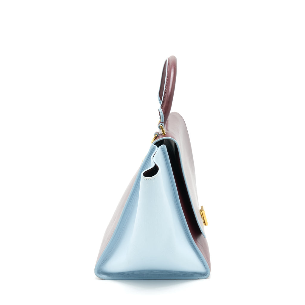 Celine Trapeze Bag Burgundy / Light Blue