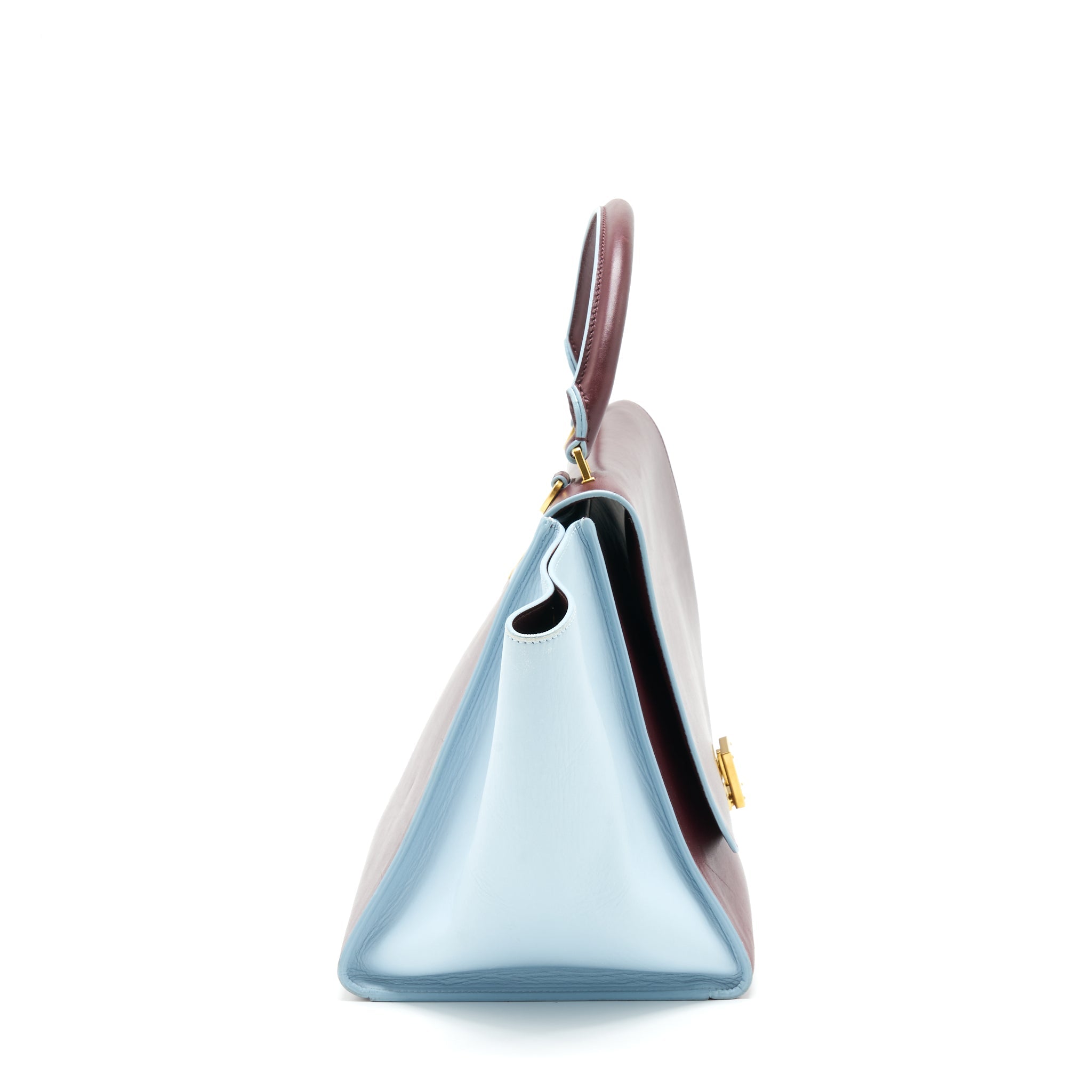 Celine Trapeze Bag Burgundy / Light Blue