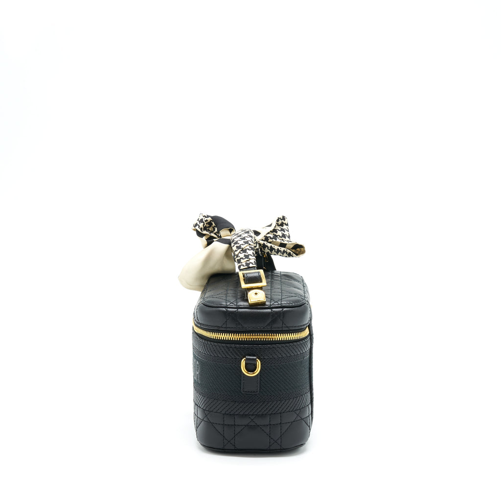 Dior Small Diortravel Vanity Case Black GHW With An Extra Twilly