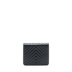 Chanel 2.55 Square Wallet On Chain Chevron Calfskin So Black
