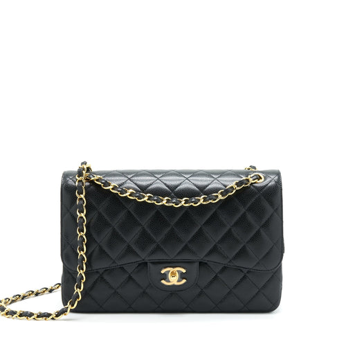 Chanel Jumbo Classic Double Flap Bag Caviar Black GHW (Microchip)