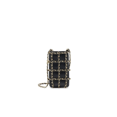Chanel Gold Clutch O Chain Phone Holder Crossbody Bag
