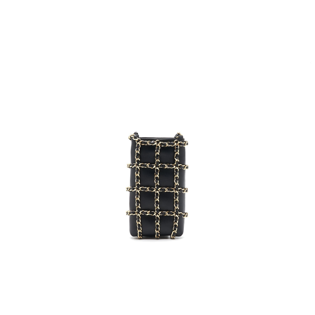 Chanel Gold Clutch O Chain Phone Holder Crossbody Bag