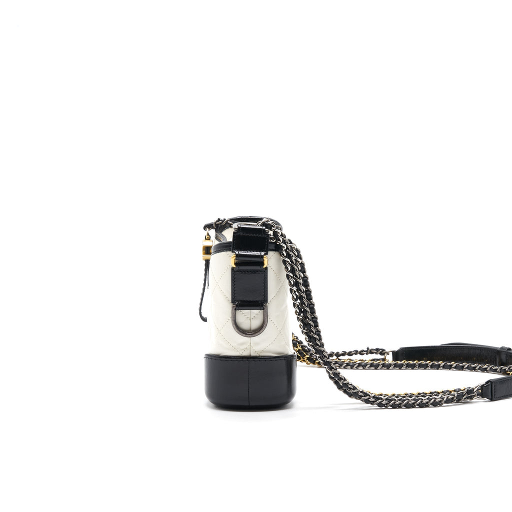 Chanel Small Gabrielle Hobo Bag White/ Black