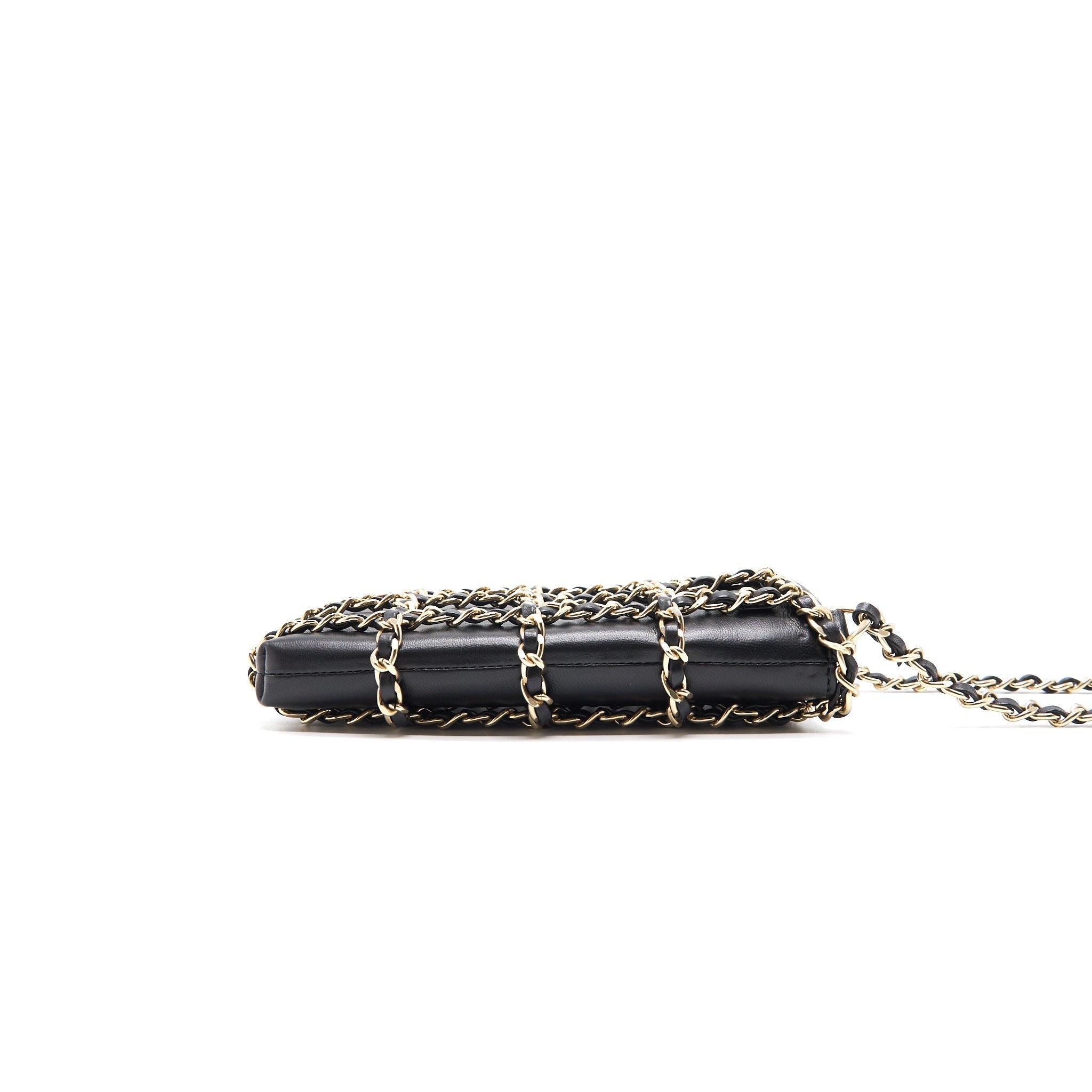 Chanel Gold Clutch O Chain Phone Holder Crossbody Bag