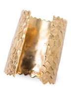 Yves Saint Laurent Hammered Cuff Bracelet Gold
