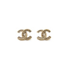 Chanel CC crystal Earrings Light Gold