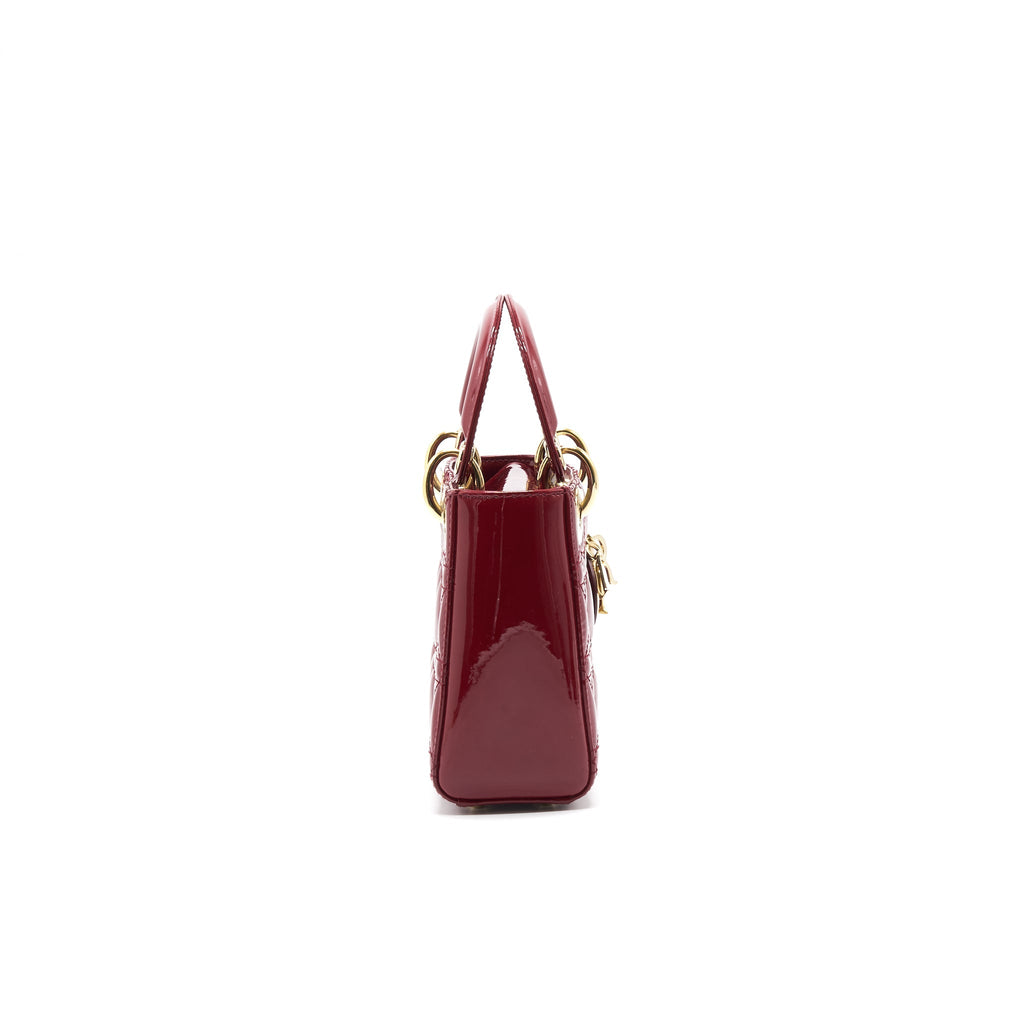 Dior Mini Lady Dior Patent Leather Red with GHW