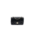 Chanel Mini Rectangular Flap Bag Patent Leather Black with LGHW