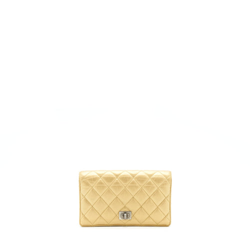 Chanel Quilted 2.55 Wallet Calfskin Gold Ruthenium Sliver Hardware