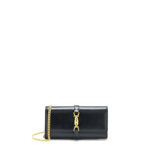 Gucci Jackie 1961 Chain Wallet Black GHW