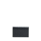 Saint Laurent/YSL Cassandra Matelasse Envelope Chain Wallet Grained Calfskin Black SHW