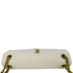 YVES SAINT LAURENT Calypso Organza Leather Crossbody Bag White