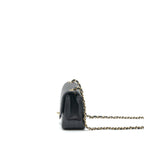 Chanel Mini Square Chevron Flap Bag Black LGHW