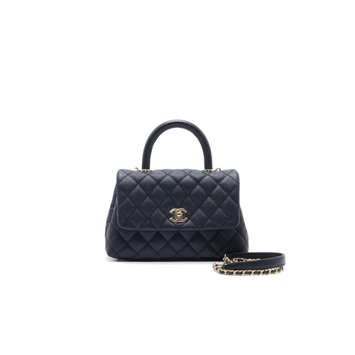 Chanel Mini Coco Handle Iridescent Navy LGHW