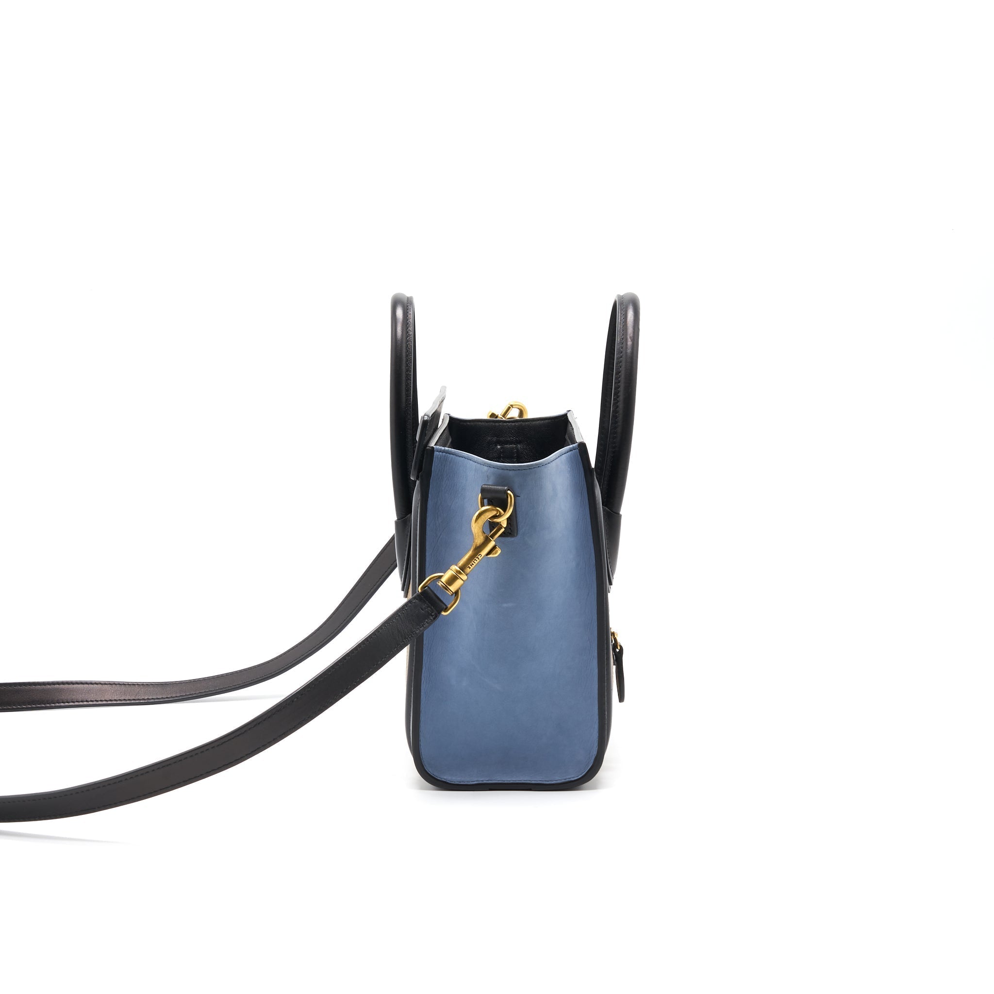 Celine Nano Luggage Bag Multi Color Beige/ Blue /Black